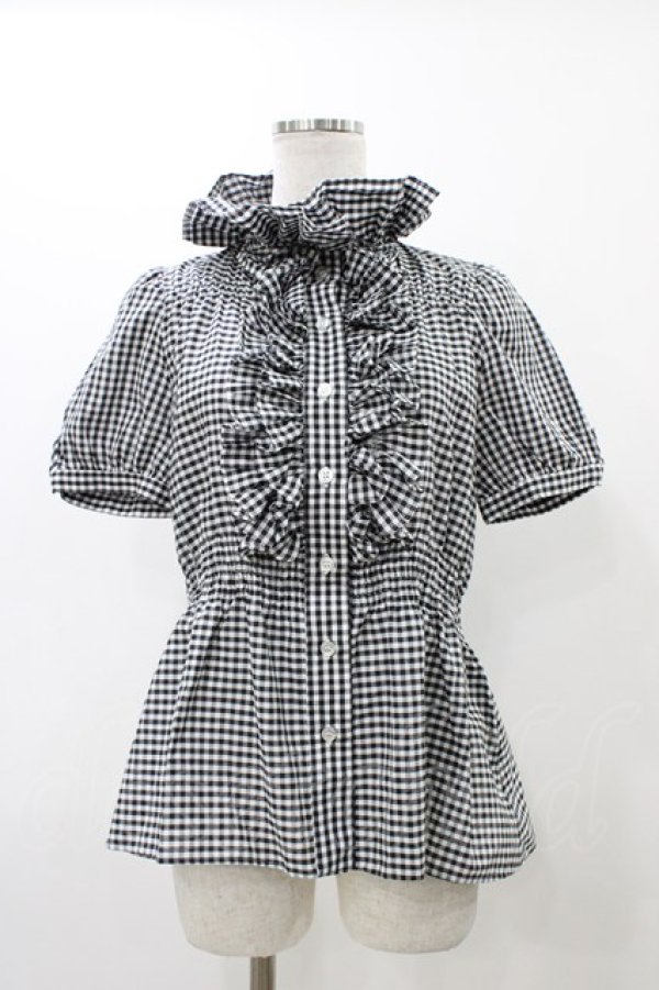 画像1: SEXY DYNAMITE LONDON / フリルパフブラウス  ブラック H-25-12-12-042-PU-BL-KB-ZT363 (1)