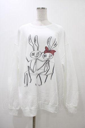 画像: NieR Clothing / プリントSWEAT  XL ホワイト H-25-12-12-044-PU-TO-KB-ZH
