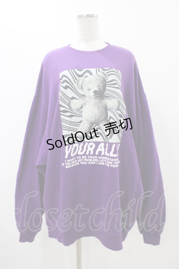 画像1: Candy Stripper / YOUR ALLY SWEATワンピース  パープル H-25-12-12-049-PU-OP-KB-ZH (1)