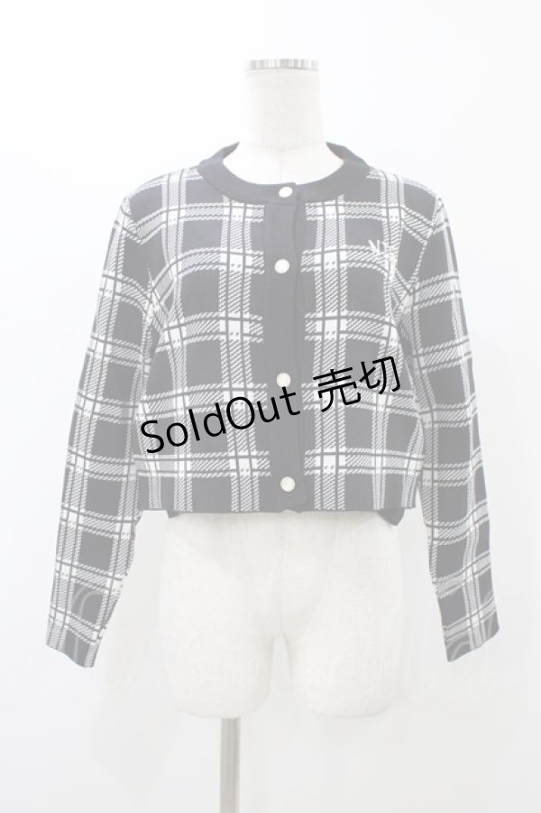 画像1: NieR CLOTHING / ポケット付き高品質ショート丈カーディガン  ブラック H-25-12-12-057-PU-TO-KB-ZH (1)
