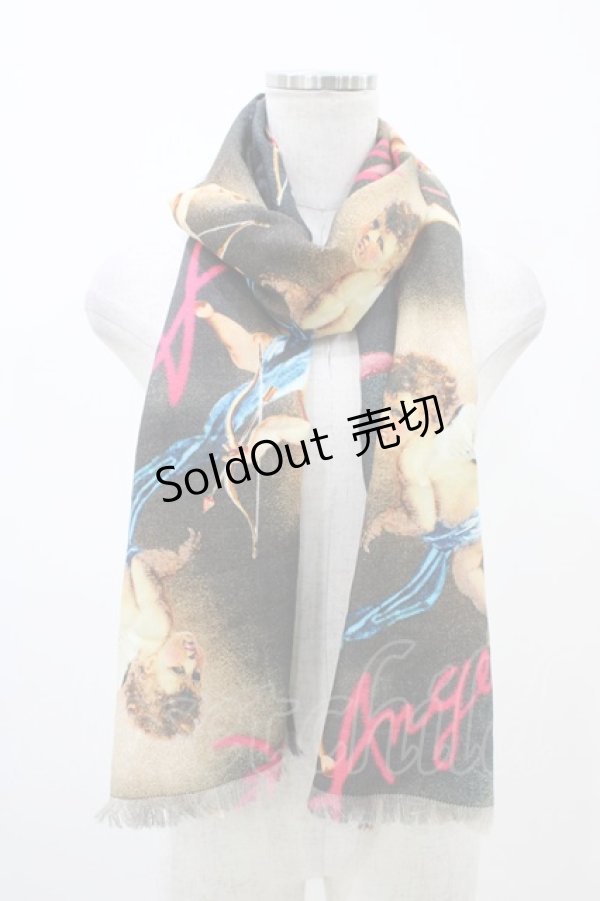 画像1: MILK / Angelストール  ブラックベース H-25-12-12-007-ML-ZA-KB-ZH (1)