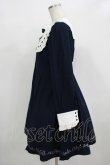 画像2: Amavel / メッセージ刺繍ヨーク切替ワンピース Free ネイビー H-25-12-12-1031-CA-OP-NS-ZH (2)
