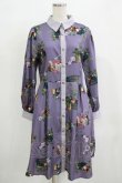 画像1: axes femme POETIQUE / ラ レコルト柄シャツワンピース M パープル H-25-12-12-1033-AX-OP-NS-ZH (1)
