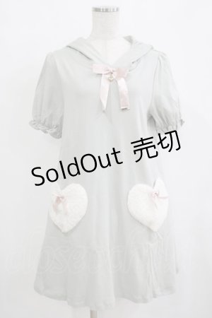 画像: Amavel / ハートポケット ねこ耳パーカーワンピース Free グリーン H-25-12-12-1037-CA-OP-NS-ZH