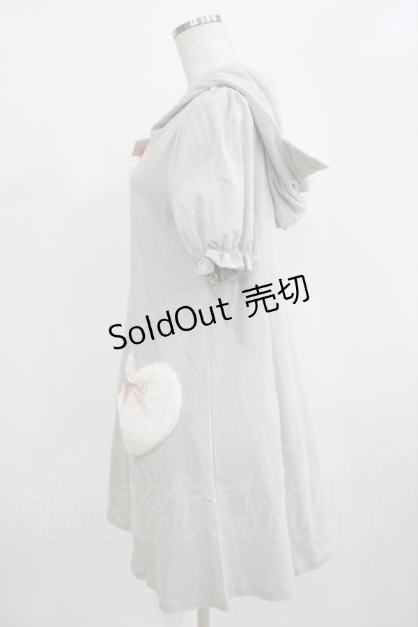 画像2: Amavel / ハートポケット ねこ耳パーカーワンピース Free グリーン H-25-12-12-1037-CA-OP-NS-ZH (2)