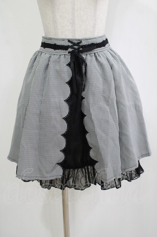 画像1: axes femme POETIQUE / ギンガム×レーススカート M ブラック H-25-12-12-1038-AX-SK-NS-ZH (1)