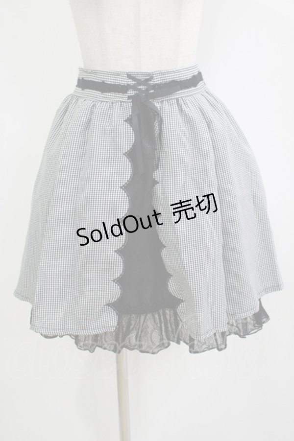 画像1: axes femme POETIQUE / ギンガム×レーススカート M ブラック H-25-12-12-1038-AX-SK-NS-ZH (1)