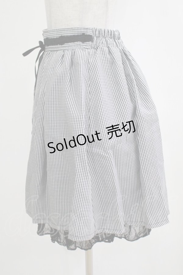 画像2: axes femme POETIQUE / ギンガム×レーススカート M ブラック H-25-12-12-1038-AX-SK-NS-ZH (2)