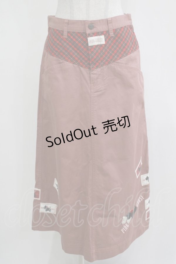 画像1: PINK HOUSE / スコッチテリア刺繍チノクロススカート M ピンク H-25-12-12-1044-LO-SK-NS-ZH (1)