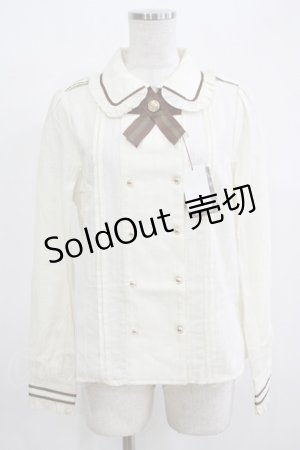 画像: Amavel / 騎兵隊の勲章ブローチブラウス Free 生成り H-25-12-12-1048-CA-BL-NS-ZH