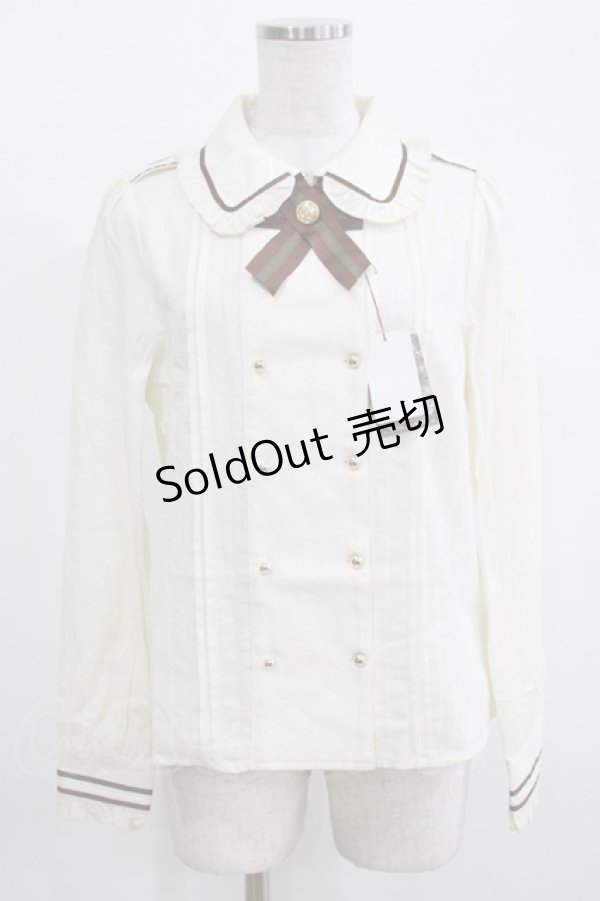 画像1: Amavel / 騎兵隊の勲章ブローチブラウス Free 生成り H-25-12-12-1048-CA-BL-NS-ZH (1)