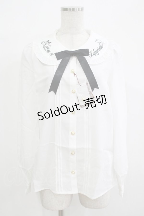 画像1: Amavel / Wonder Kitten ねこみみブラウス Free オフ/ブラック H-25-12-12-1050-CA-BL-NS-ZH (1)