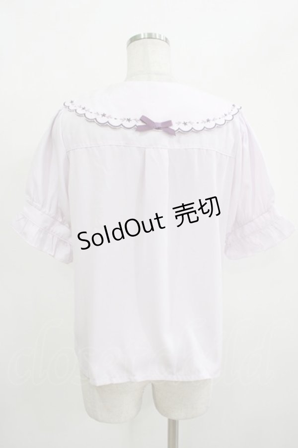 画像3: axes femme POETIQUE / ブーケ刺繍スカラップ襟ブラウス M ネイビー H-25-12-12-1053-AX-BL-NS-ZH (3)