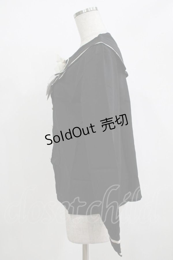 画像2: Amavel / リボン風セーラー襟ブラウス Free ブラック H-25-12-12-1054-CA-BL-NS-ZH (2)