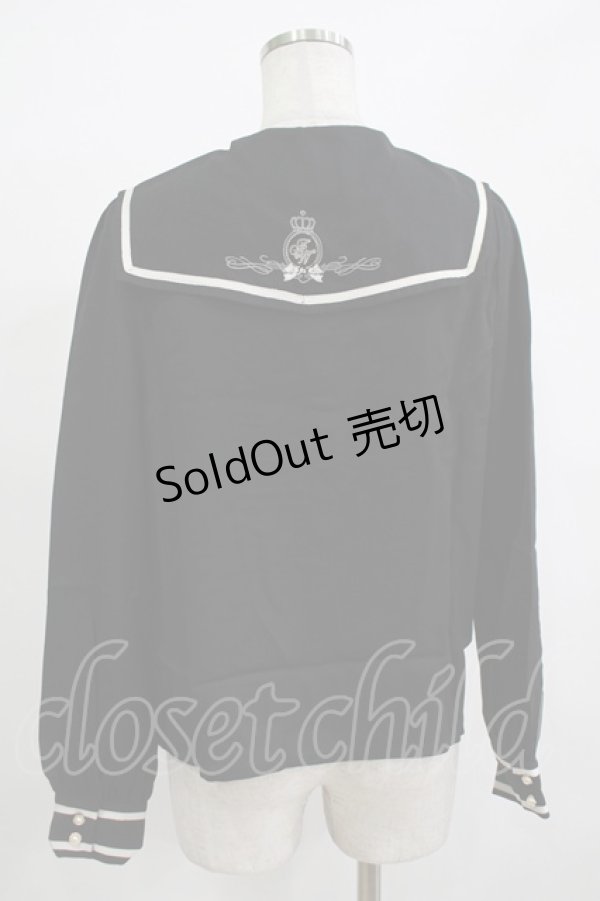 画像3: Amavel / リボン風セーラー襟ブラウス Free ブラック H-25-12-12-1054-CA-BL-NS-ZH (3)