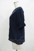 画像2: axes femme POETIQUE / ブーケ刺繍スカラップ襟ブラウス M ネイビー H-25-12-12-1055-AX-BL-NS-ZH (2)