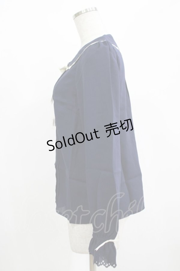 画像2: Amavel / Starry Marche パフスリーブ ブラウス Free ネイビー H-25-12-12-1056-CA-BL-NS-ZH (2)