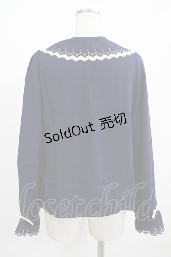 画像3: Amavel / Starry Marche パフスリーブ ブラウス Free ネイビー H-25-12-12-1056-CA-BL-NS-ZH (3)