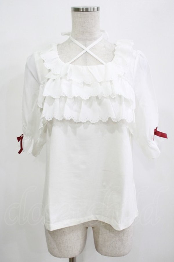 画像1: Amavel / フロントクロスフリルカットソー Free オフ H-25-12-12-1057-CA-TO-NS-ZH (1)