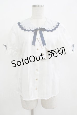 画像: Amavel / Starry Marche パフスリーブ ブラウス Free オフ/ネイビー H-25-12-12-1058-CA-BL-NS-ZH