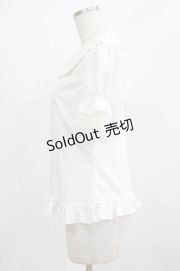 画像2: Lolitime（海外ロリータブランド） / 刺繍衿ブラウス S オフ H-25-12-12-1059-GO-BL-NS-ZH (2)