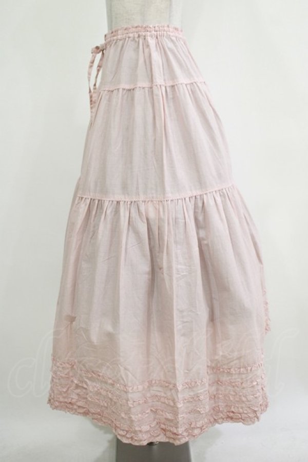 画像2: PINK HOUSE / フリル使いティアードスカート F ピンク H-25-12-12-1006-LO-SK-YZ-ZH (2)