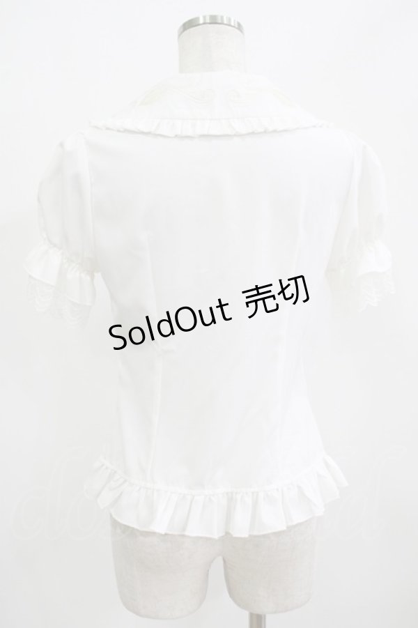 画像3: Lolitime（海外ロリータブランド） / 刺繍衿ブラウス S オフ H-25-12-12-1059-GO-BL-NS-ZH (3)