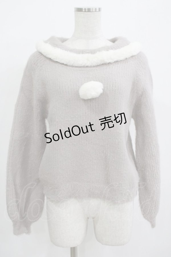 画像1: Amavel / Wonder bunnyフェザーニット Free ブラウン H-25-12-12-1061-CA-BL-NS-ZH (1)