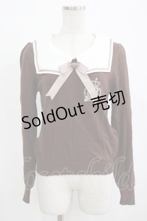 画像: Amavel / セーラー衿ニットプルオーバー Free ブラウン H-25-12-12-1062-CA-TO-NS-ZH