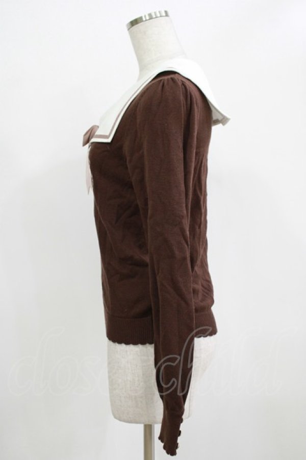 画像2: Amavel / セーラー衿ニットプルオーバー Free ブラウン H-25-12-12-1062-CA-TO-NS-ZH (2)