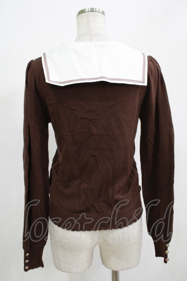 画像3: Amavel / セーラー衿ニットプルオーバー Free ブラウン H-25-12-12-1062-CA-TO-NS-ZH (3)