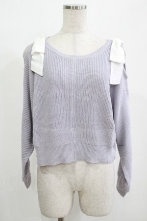 画像: Amavel / 肩あきリボンニット Free ラベンダー H-25-12-12-1063-CA-TO-NS-ZH