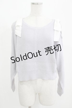 画像: Amavel / 肩あきリボンニット Free ラベンダー H-25-12-12-1063-CA-TO-NS-ZH