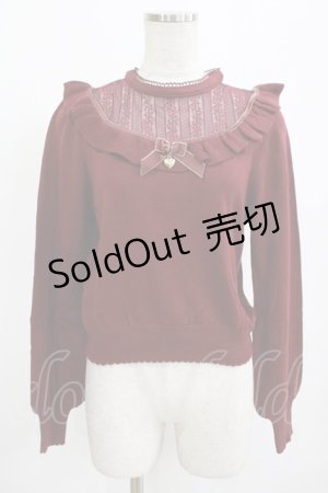 画像: Amavel / レース切替ニットプルオーバー Free ボルドー H-25-12-12-1066-CA-TO-NS-ZH