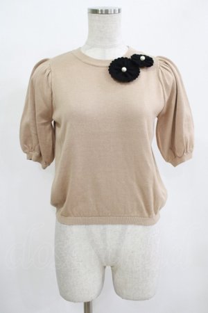 画像: Maison de FLEUR Petite Robe canone / 餞おくるフラワーニット Free ブラウン H-25-12-12-1067-EL-TO-NS-ZH