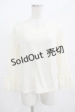 画像: axes femme POETIQUE / パール使いスカラップトップス M アイボリー H-25-12-12-1071-AX-TO-NS-ZH