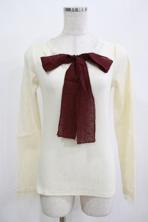 画像: Amavel / ドットリボントップス Free アイボリー H-25-12-12-1072-CA-TO-NS-ZH