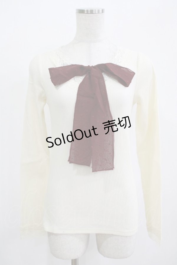 画像1: Amavel / ドットリボントップス Free アイボリー H-25-12-12-1072-CA-TO-NS-ZH (1)