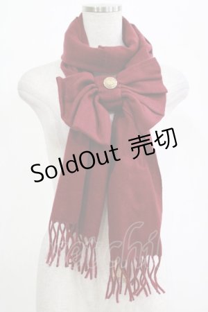 画像: Amavel / 金ボタンリボンストール  ボルドー H-25-12-12-1075-CA-ZA-NS-ZH