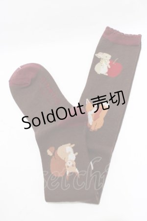 画像: axes femme kawaii / 森のケーキ屋さんオーバーニー  ブラウン H-25-12-12-1076-AX-ZA-NS-ZH