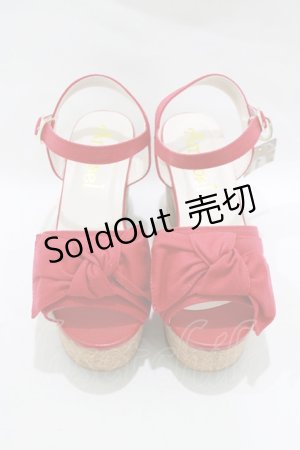 画像: Amavel / リボンサンダル M レッド H-25-12-12-1080-CA-SH-NS-ZH