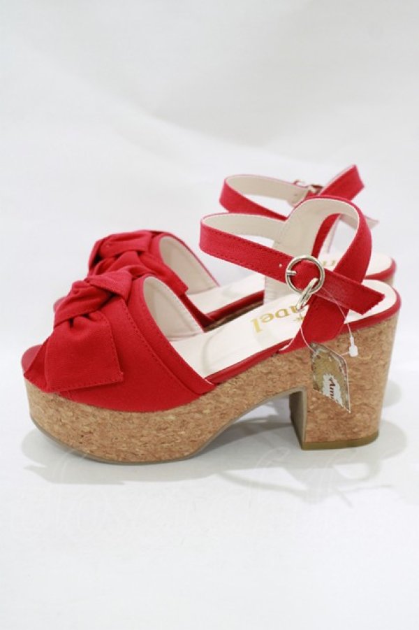 画像2: Amavel / リボンサンダル M レッド H-25-12-12-1080-CA-SH-NS-ZH (2)