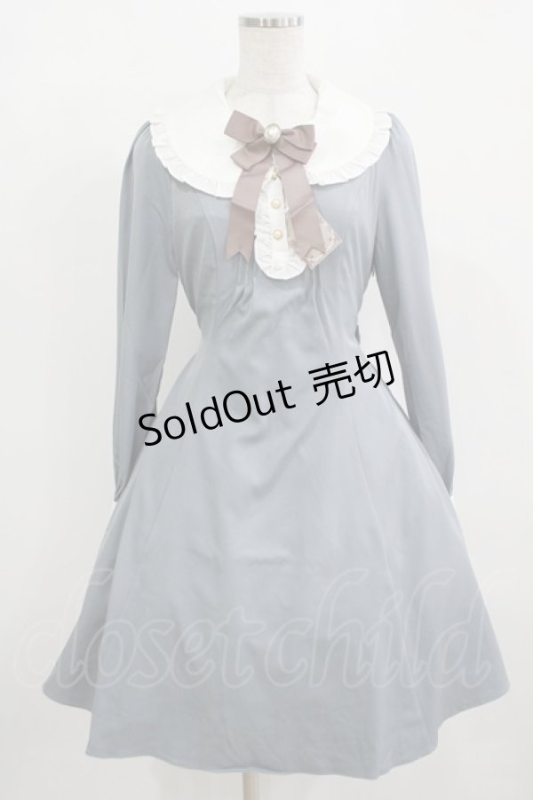 画像1: Amavel / フリルクラシカル フィット&フレア ワンピース Free ブルー H-25-12-12-1014-CA-OP-NS-ZH (1)