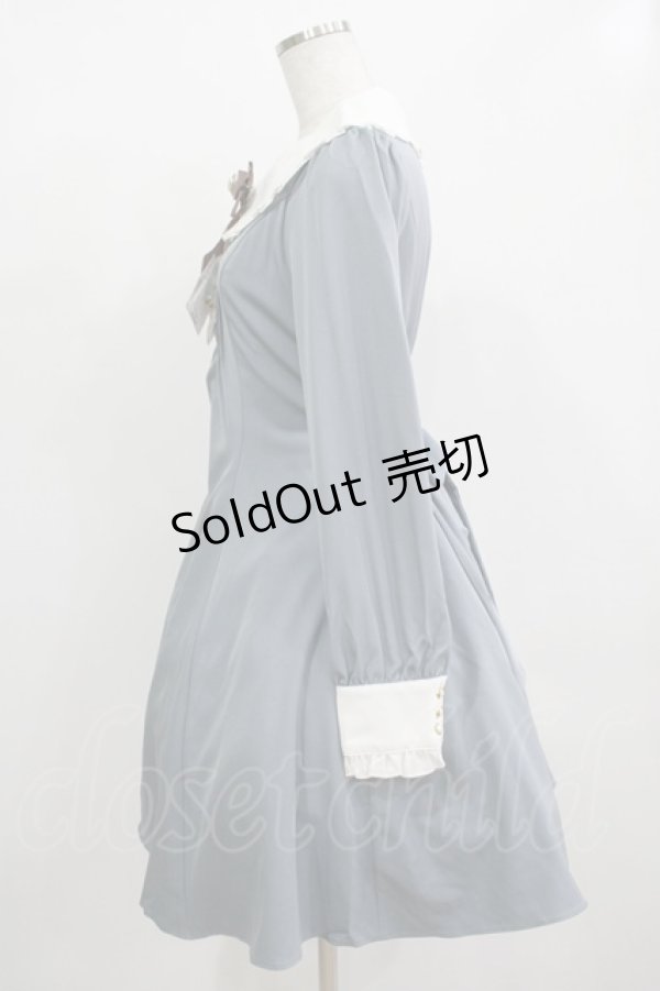 画像2: Amavel / フリルクラシカル フィット&フレア ワンピース Free ブルー H-25-12-12-1014-CA-OP-NS-ZH (2)