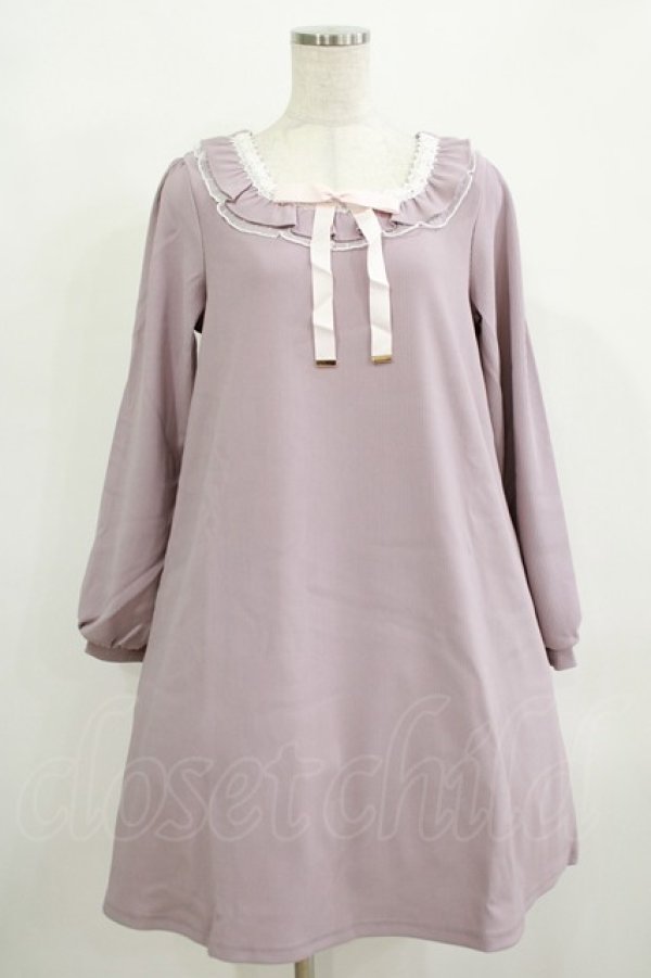 画像1: Amavel / はしごレースリボンAラインワンピース Free ラベンダー H-25-12-12-1018-CA-OP-NS-ZH (1)