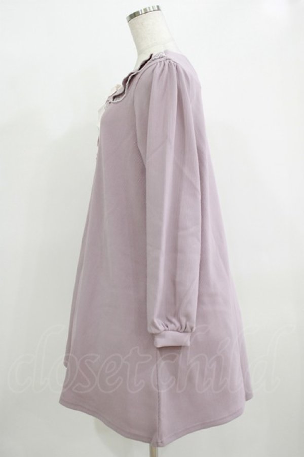 画像2: Amavel / はしごレースリボンAラインワンピース Free ラベンダー H-25-12-12-1018-CA-OP-NS-ZH (2)