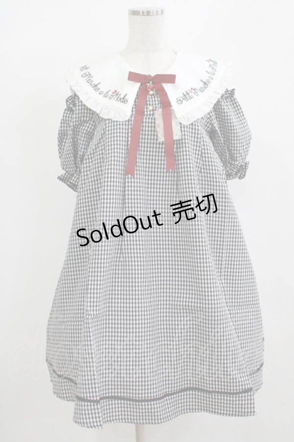 画像1: Amavel / いちご摘みの肩あきAラインワンピース Free ブラック H-25-12-12-1019-CA-OP-NS-ZH (1)