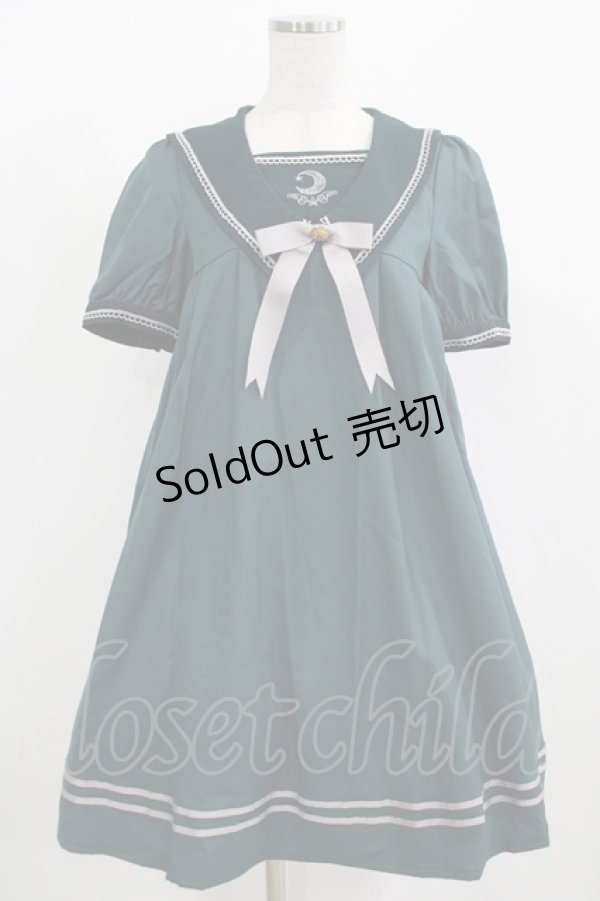 画像1: Amavel / Moonlight セーラーAラインワンピース Free グリーン H-25-12-12-1020-CA-OP-NS-ZH (1)