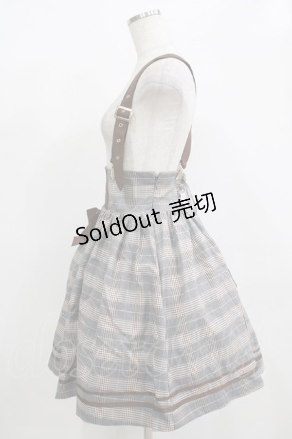 画像2: Amavel / チェック配色エンブレム刺繍スカート Free グレー H-25-12-12-1022-CA-SK-NS-ZH (2)