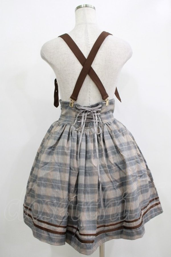 画像3: Amavel / チェック配色エンブレム刺繍スカート Free グレー H-25-12-12-1022-CA-SK-NS-ZH (3)